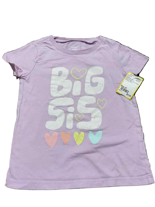 Carters (C) White Purple Toddler Size 4T Girl's SSTop