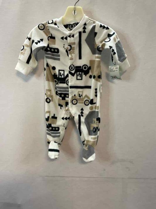 Carters (C) White Black Infant Size 3 MO 1PCSleepwear
