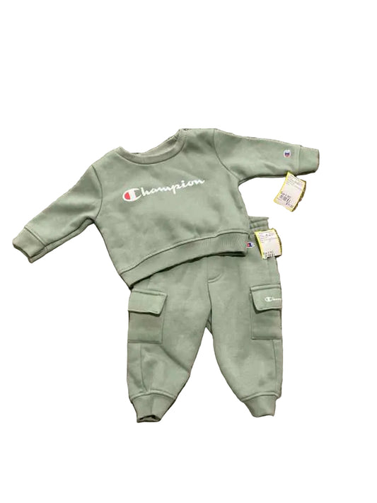 Champion (C) Green Infant Size 6 MO Boy's 2PC Athletic Pant Suit