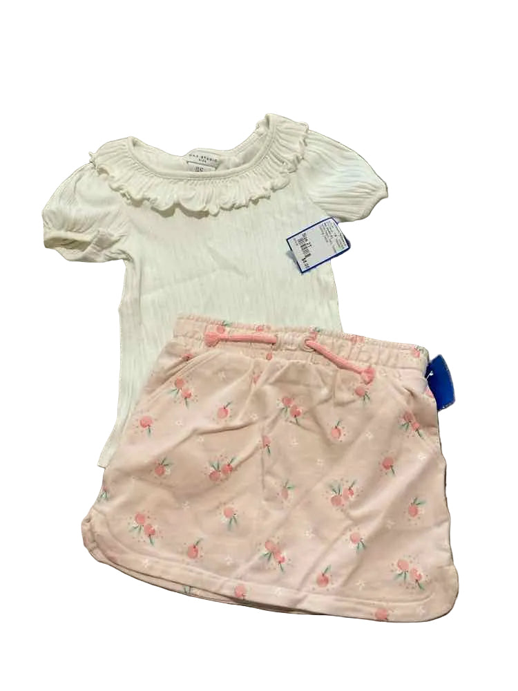 Max Studio (C) White Peach Toddler Size 2T Girl's 2PCCasual