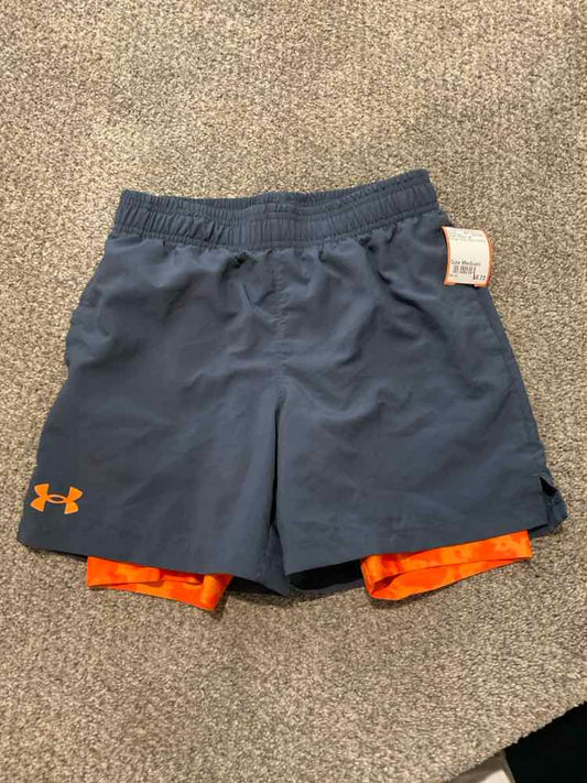 Under Armour (B) Orange Gray Youth Size Medium Boy's ShortAthletic