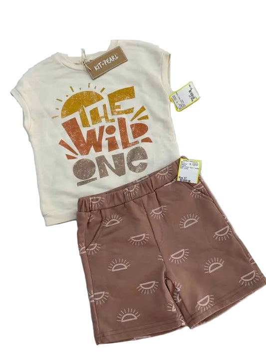 D Brand Brown Cream Toddler Size 3T Boy's 2PCCasual