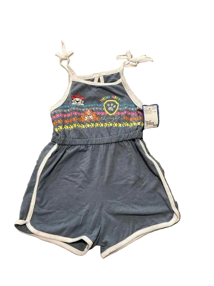 Nickelodeon (C) White Gray Toddler Size 4T Girl's CasualRomper