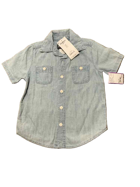 OshKosh BGosh Blue Toddler Size 2T Boy's ButtondownSS