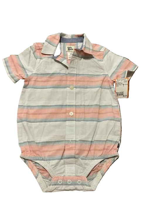Baby Bgosh (B) Striped Infant Size 18 MO Boy's ButtondownSS