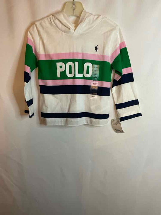 Polo Ralph Lauren (A) White Green Toddler Size 2T LSTop