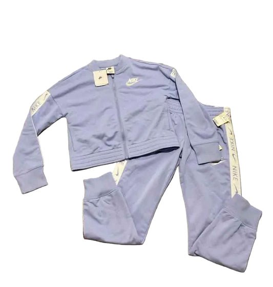 Nike (B) White Purple Youth Size Medium Girl's 2PCAthleticPantSuit