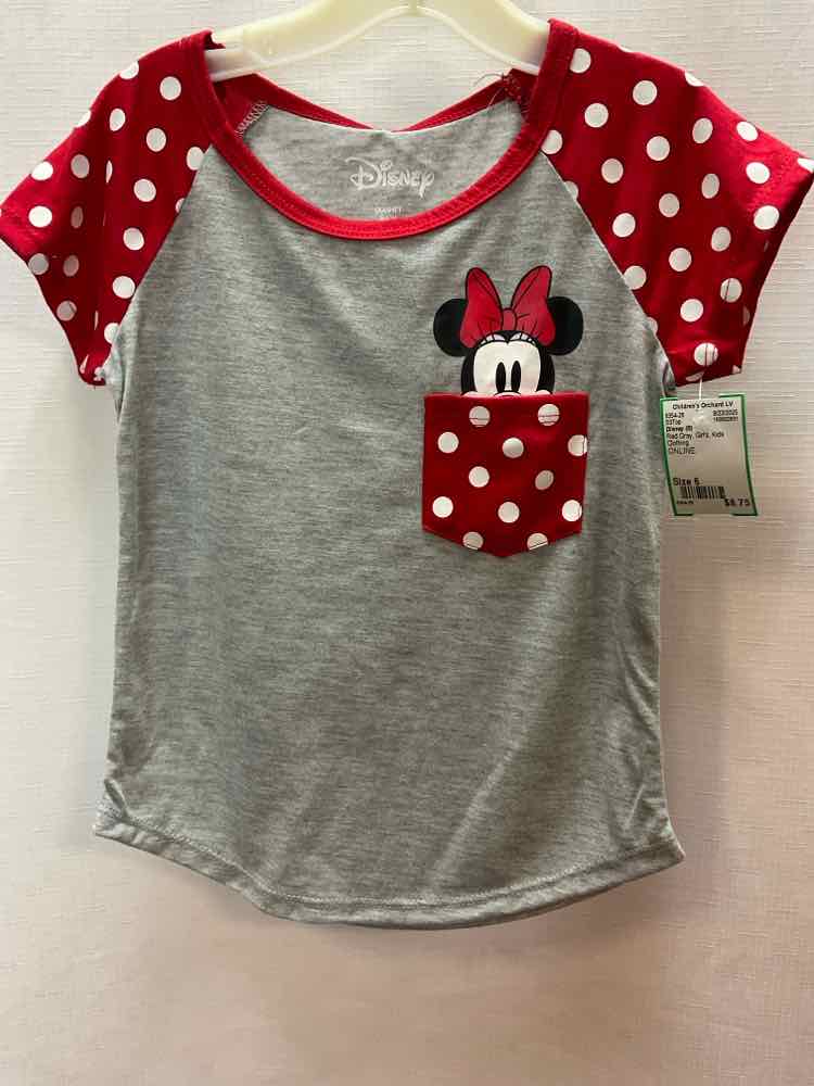 Disney (B) Red Gray Youth Size 6 SSTop