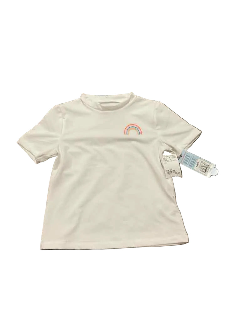 Cat and Jack (D) White Youth Size 6-7 Girl's SwimTop