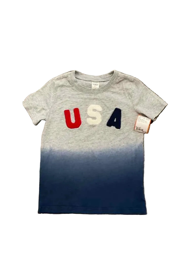OshKosh BGosh Red White Blue Toddler Size 4T Boy's SSTop