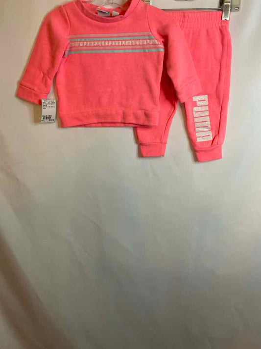 Puma (B) Pink Infant Size 6-9 MO 2PC Athletic Pant Suit