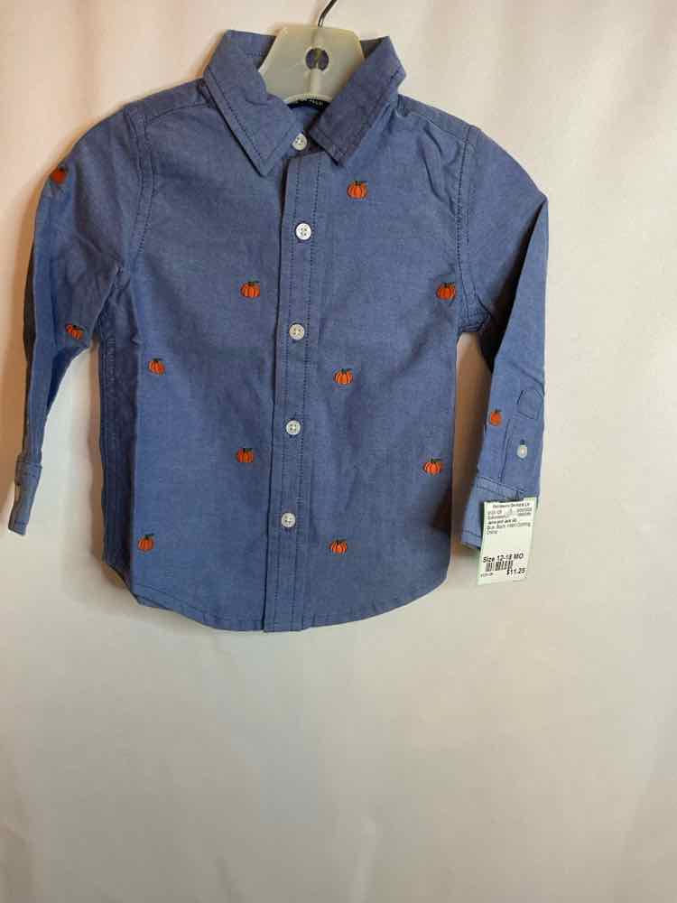 Janie and Jack (A) Blue Infant Size 12-18 MO ButtondownLS