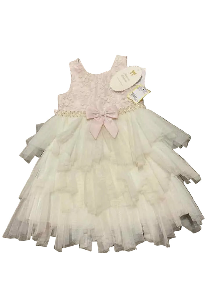 American Princess (C) White Pink Toddler Size 3T Girl's PartyDress