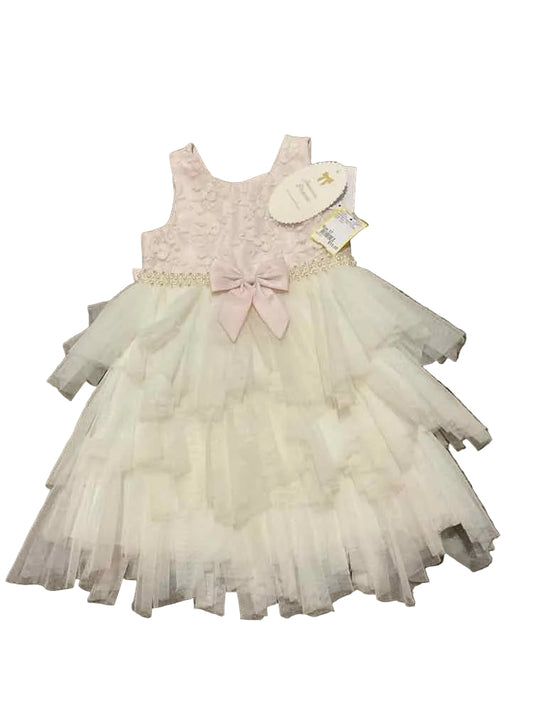 American Princess (C) White Pink Toddler Size 3T Girl's PartyDress
