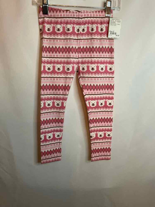 Gymboree (C) White Pink Toddler Size 4T BasicLeggings
