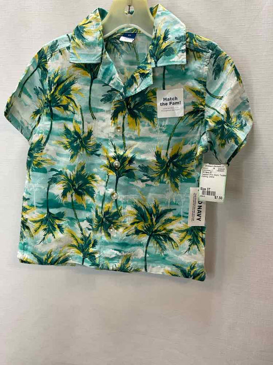 Old Navy (C) Hawaiian Print Toddler Size 3T ButtondownSS