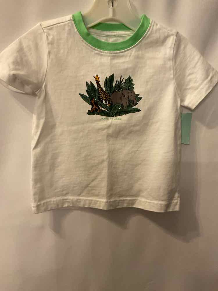 Janie and Jack (A) White Green Infant Size 18-24 MO SSTop