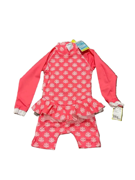 C Brand White Pink Toddler Size 2T Girl's 1PCSwimwear