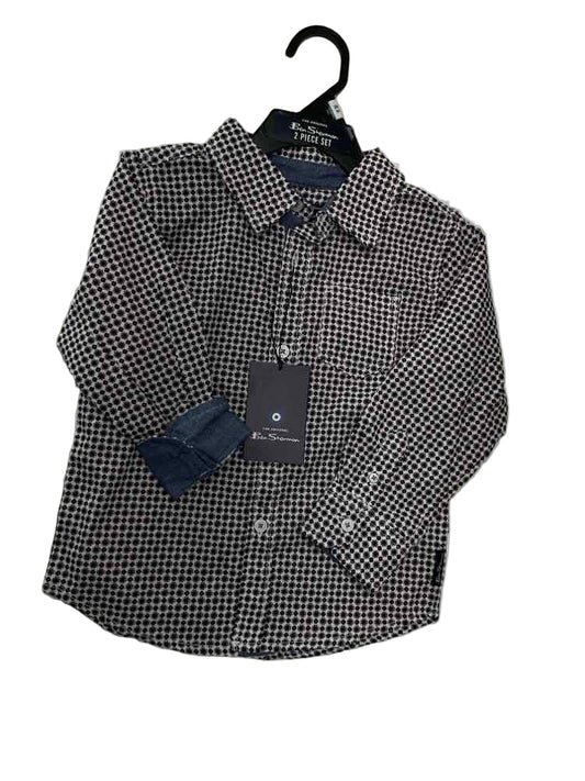 Ben Sherman (D) Red White Blue Infant Size 24 MO Boy's ButtondownLS