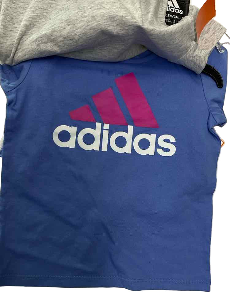 Adidas (B) Blue Pink Toddler Size 2 Girl's 3PCCasual