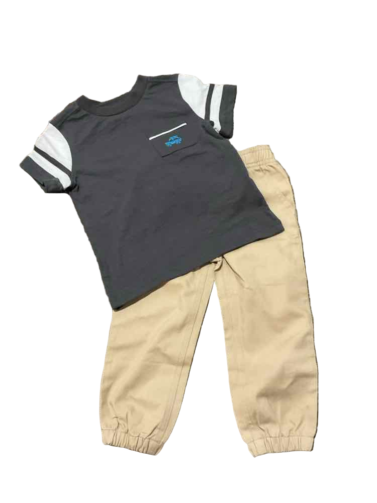 Kids Headquarters (D) Gray Brown Toddler Size 2T Boy's 2PCCasual