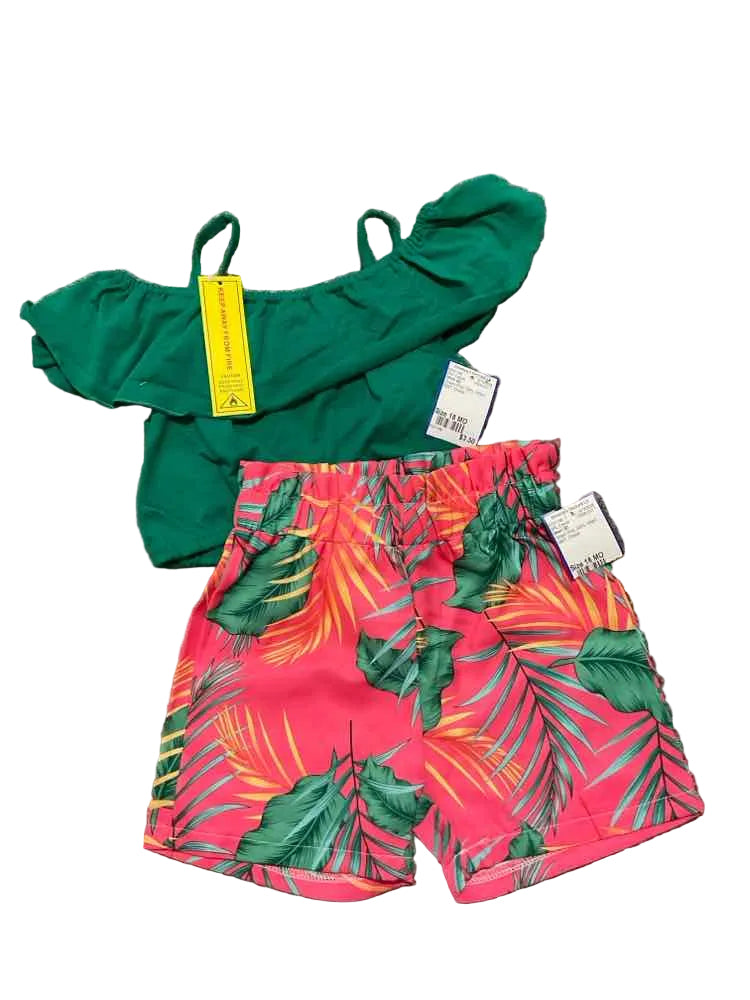 Shein (E) Green Pink Infant Size 18 MO Girl's 2PC Casual