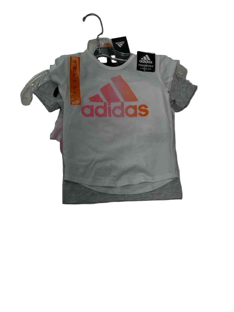 Adidas (B) Pink Gray Toddler Size 2 Girl's 3PCCasual