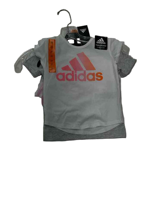 Adidas (B) Pink Gray Toddler Size 2 Girl's 3PCCasual