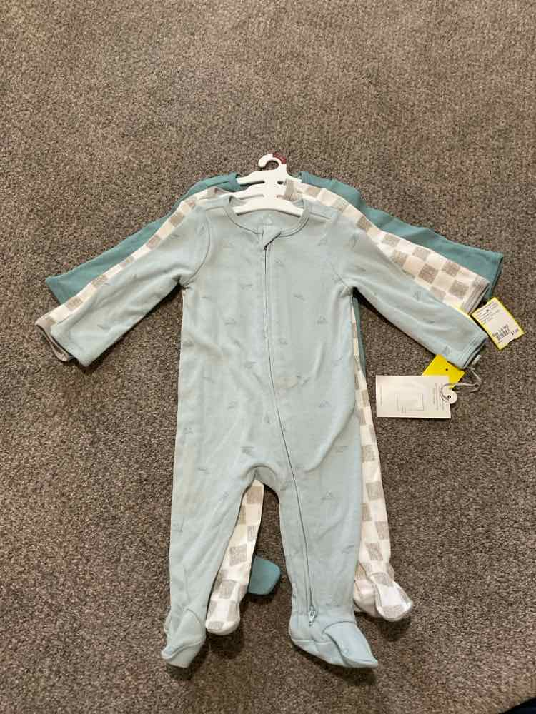Cloud Island (D) White Blue Infant Size 3-6 MO Boy's 3PCSleepwear