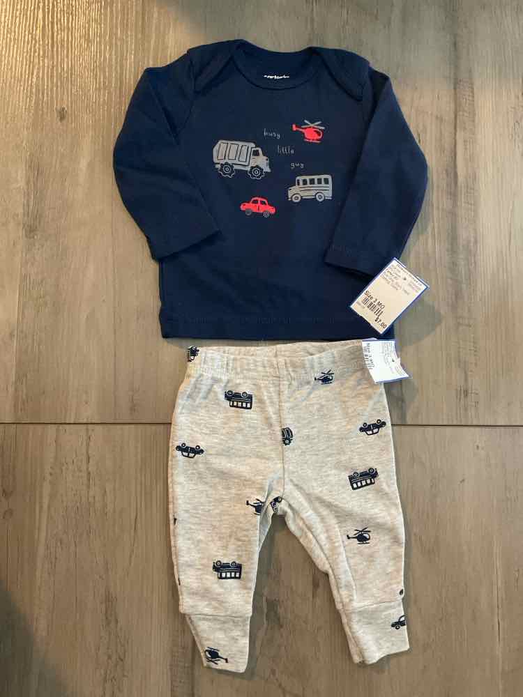 Carters (C) Blue Gray Infant Size 3 MO Boy's 2PC Casual