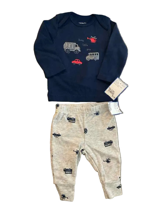 Carters (C) Blue Gray Infant Size 3 MO Boy's 2PC Casual