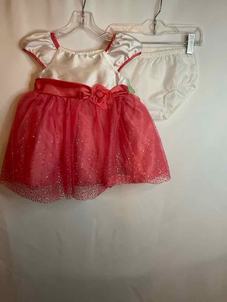 George (E) White Orange Infant Size 12 MO PartyDress