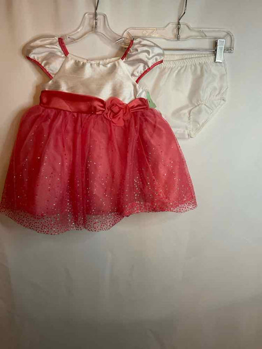 George (E) White Orange Infant Size 12 MO PartyDress