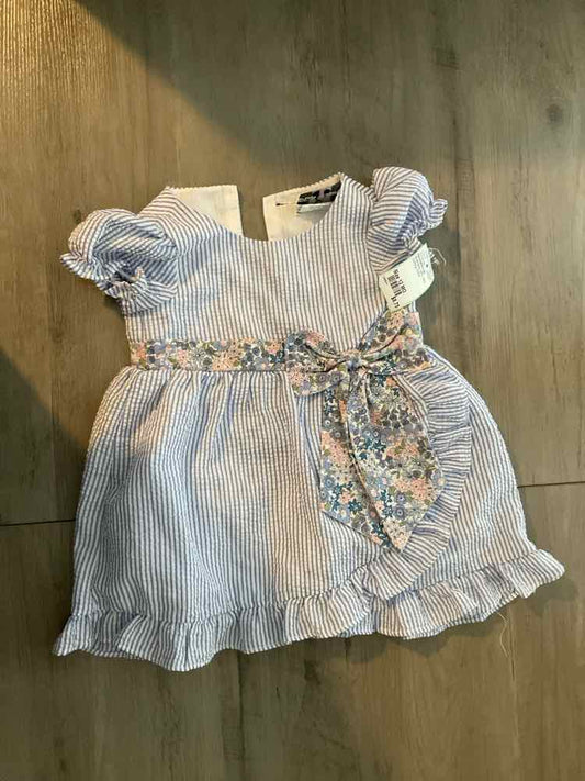 Rare Editions (B) White Blue Infant Size 12 MO Girl's CasualDress