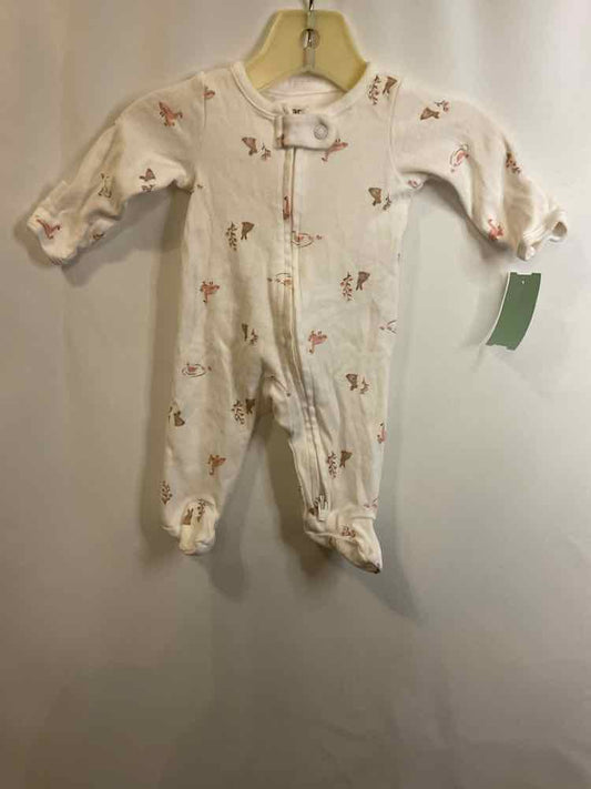 Carters (C) White Pink Infant Size Preemie 1PCSleepwear