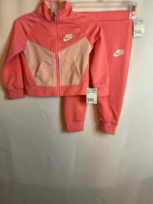 Nike (B) Coral Infant Size 18 MO 2PC Athletic Pant Suit
