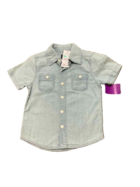OshKosh BGosh Blue Toddler Size 2T Boy's ButtondownSS