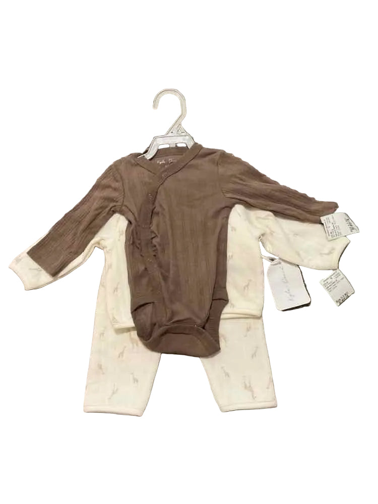 Kyle and Deena (E) Brown Cream Infant Size 0-3 MO Boy's 3PC Casual