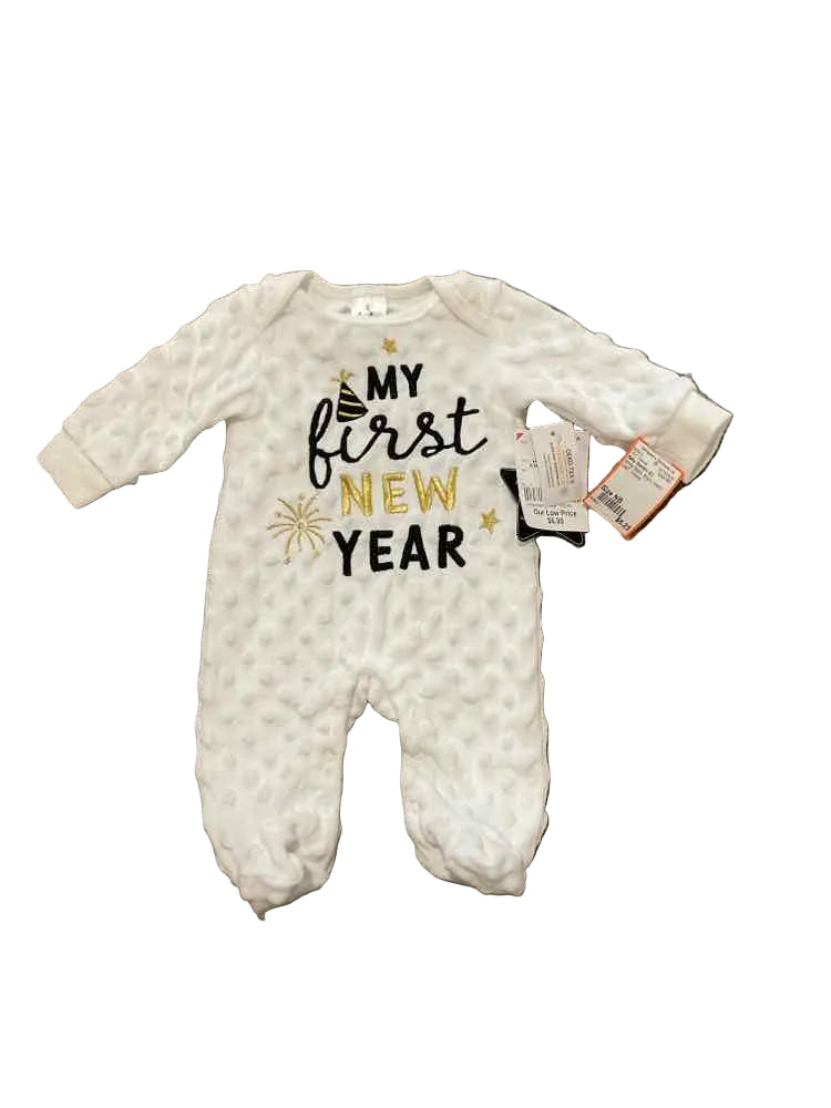 Baby Starters (C) White Black Infant Size NB Boy's 1PC Casual