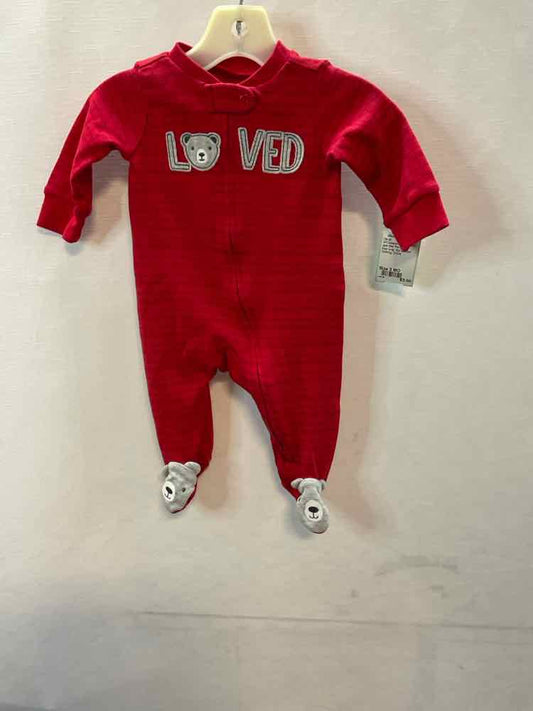 Just One You (D) Red Gray Infant Size 3 MO 1PCSleepwear