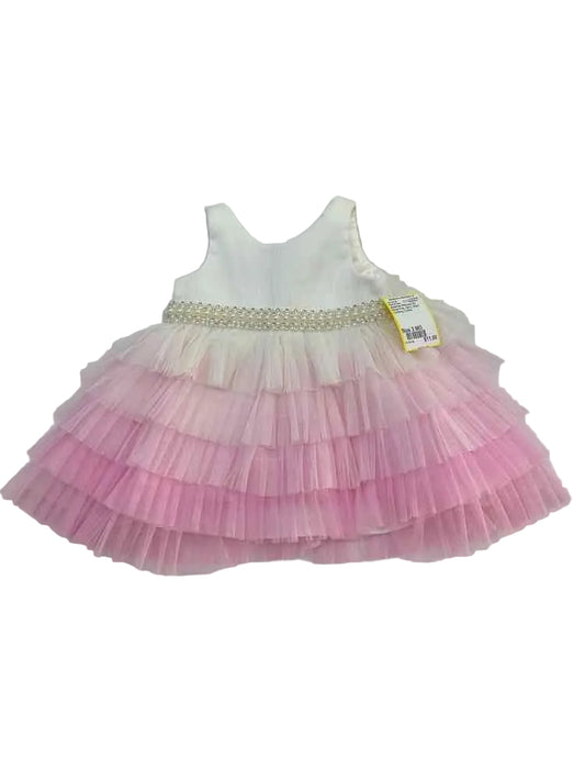 American Princess (C) White Pink Infant Size 3 MO Girl's PartyDress