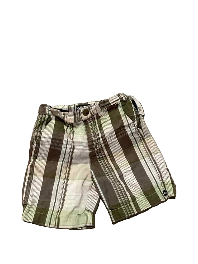 Quiksilver (B) Brown Plaid Infant Size 24 MO Boy's ShortChino