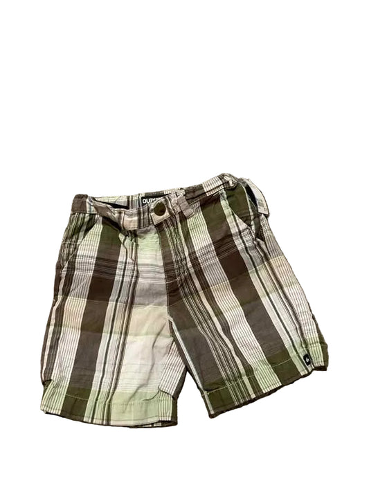 Quiksilver (B) Brown Plaid Infant Size 24 MO Boy's ShortChino