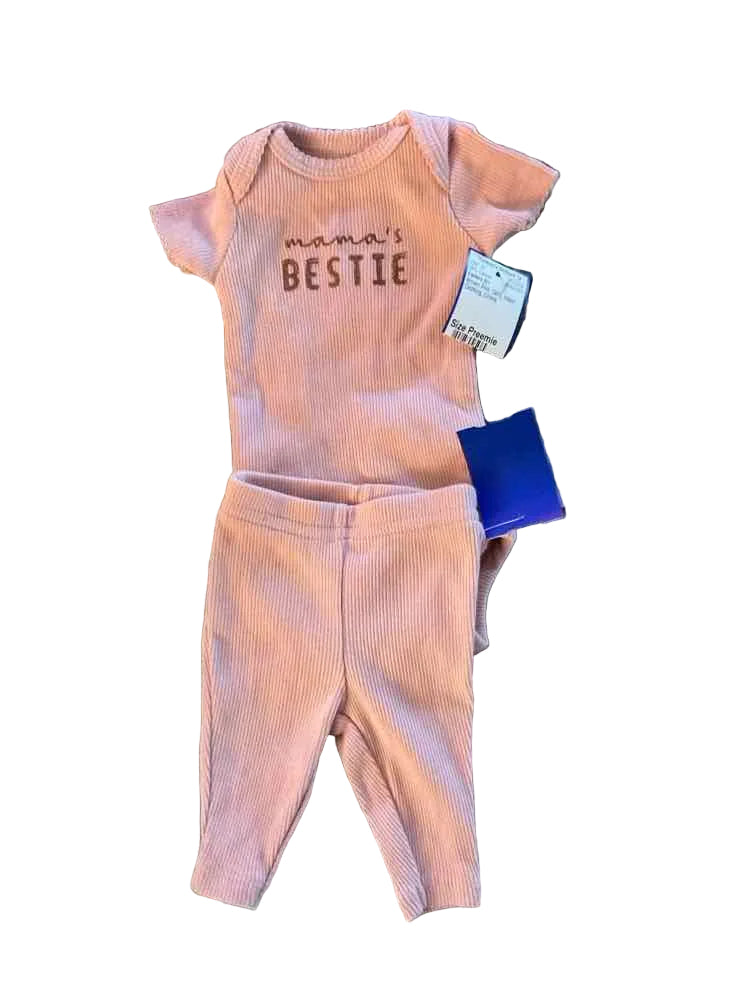 Carters (C) Brown Pink Infant Size Preemie Girl's 2PC Casual