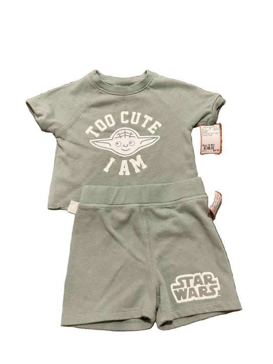 Star Wars White Green Infant Size 18 MO Boy's 2PC Casual