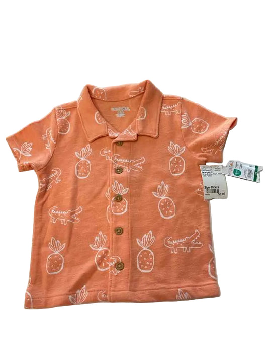 Garanimals (E) White Orange Infant Size 18 MO Boy's ButtondownSS