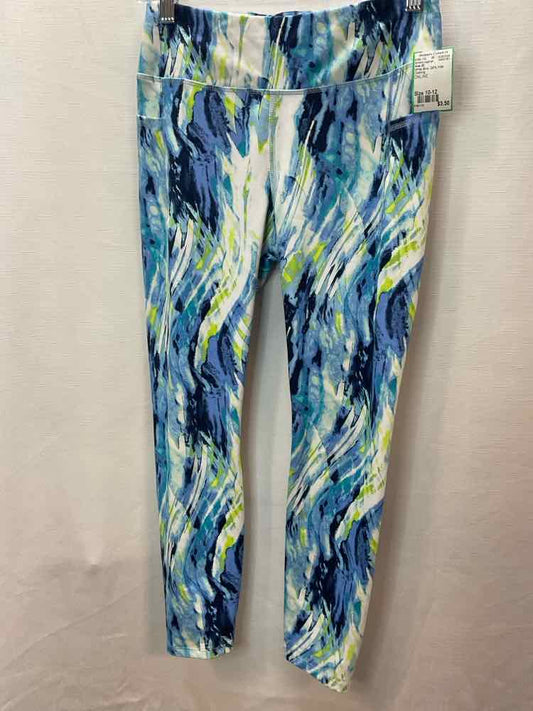 Avia (E) White Blue Youth Size 10-12 AthleticLeggings