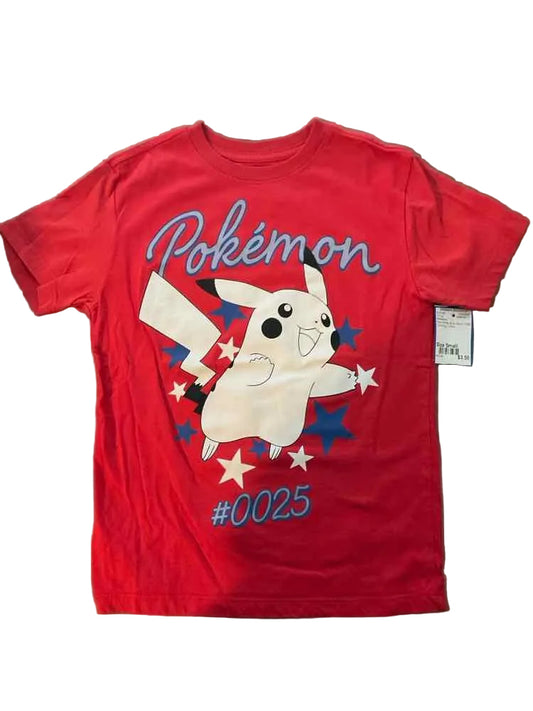 Pokemon Red White Blue Youth Size Small Boy's SSTop