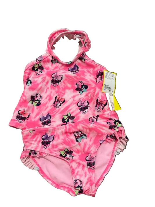 Disney (B) Black Pink Toddler Size 3T Girl's 2PCSwimwear