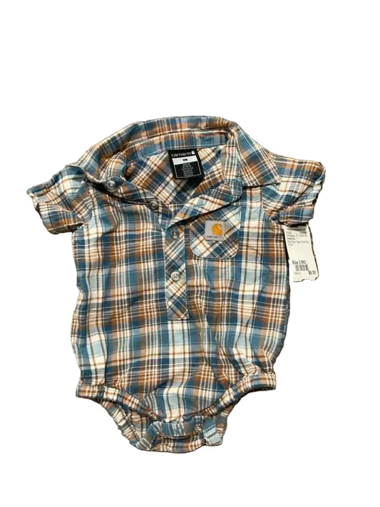 Carhartt (A) Plaid Infant Size 3 MO Boy's ButtondownSS